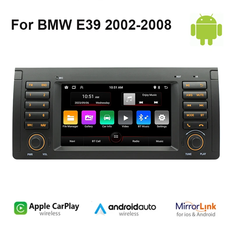 2 Din Stereo Receiver Car Radio With Bluetooth Radio FM USB Carplay Android Automotive Multimedia FM RD For BMW E39 2002-2008
2 Din Stereo Receiver Car Radio With Bluetooth Radio FM USB Carplay Android Automotive Multimedia FM RD For BMW E39 2002-2008