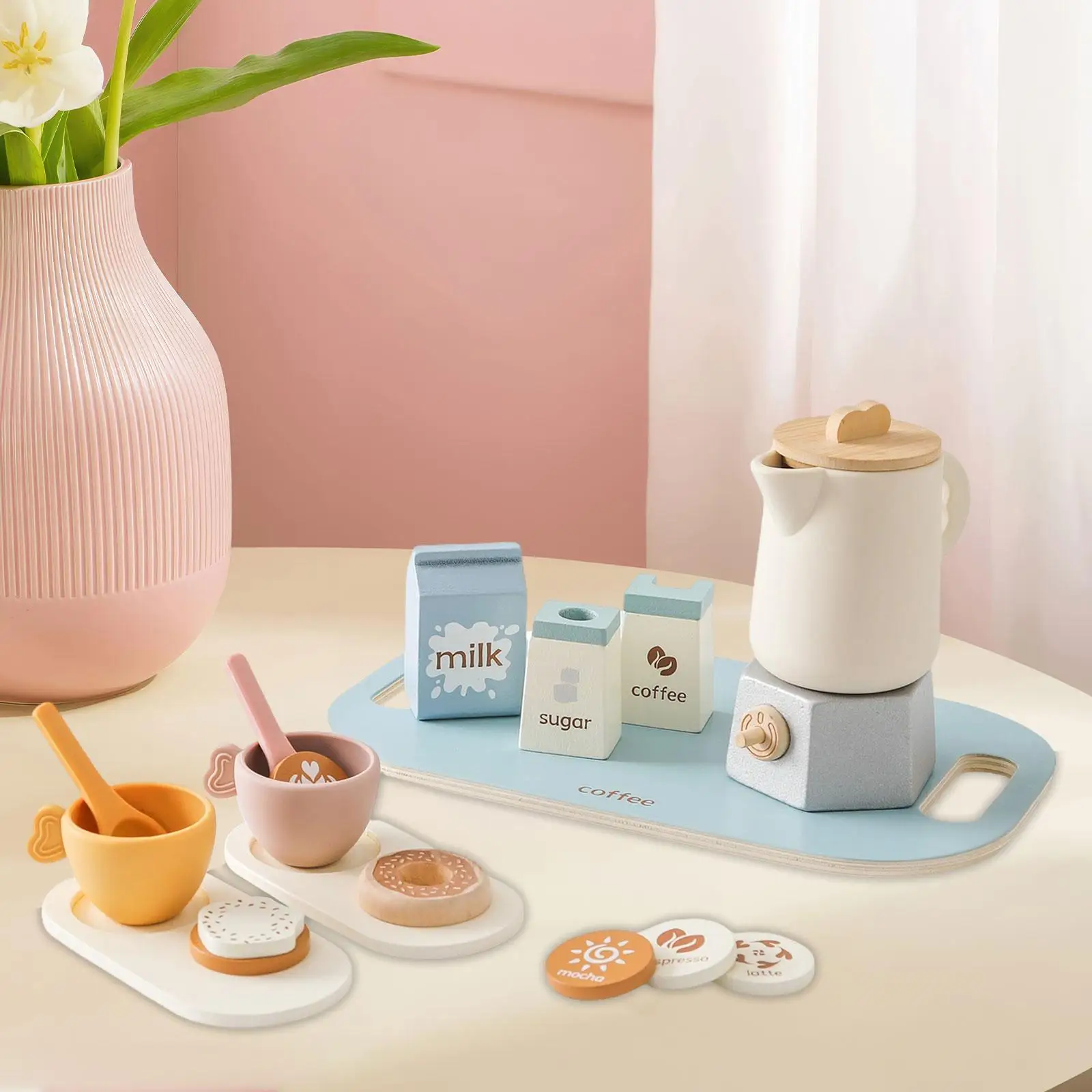 Wooden Tea Party Set for Little Girls Food Playset for Kids Tea Party Milk Coffee Tableware Tea Set Kitchen Pretend Play Kids
Wooden Tea Party Set for Little Girls Food Playset for Kids Tea Party Milk Coffee Tableware Tea Set Kitchen Pretend Play Kids
