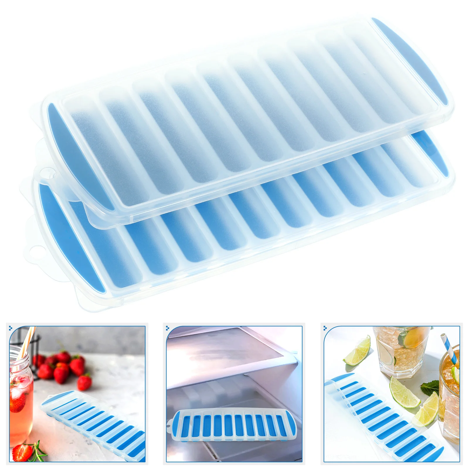 2Sets Creative Strip-Type Ice Cube Trays Leak-Free Easy-Fill for Summer Drinks Cooling Ice Cube Tray Kitchen Gadgets
2Sets Creative Strip-Type Ice Cube Trays Leak-Free Easy-Fill for Summer Drinks Cooling Ice Cube Tray Kitchen Gadgets