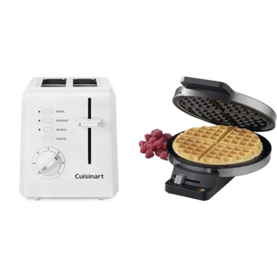 2-Slice Toaster Oven and Round Classic Stainless Steel Waffle Maker Bundle Stainless Steel Silver Compact Design with Adjustabl
2-Slice Toaster Oven and Round Classic Stainless Steel Waffle Maker Bundle Stainless Steel Silver Compact Design with Adjustabl