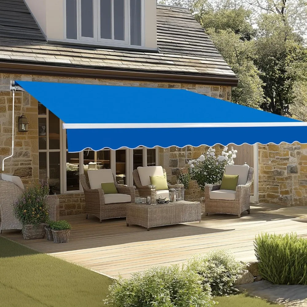 12'x10' Retractable Awnings, Outdoor Manual Retractable Awning with Aluminum Frame and UV & Water-Resistant Fabric, Out Awnings
12'x10' Retractable Awnings, Outdoor Manual Retractable Awning with Aluminum Frame and UV & Water-Resistant Fabric, Out Awnings