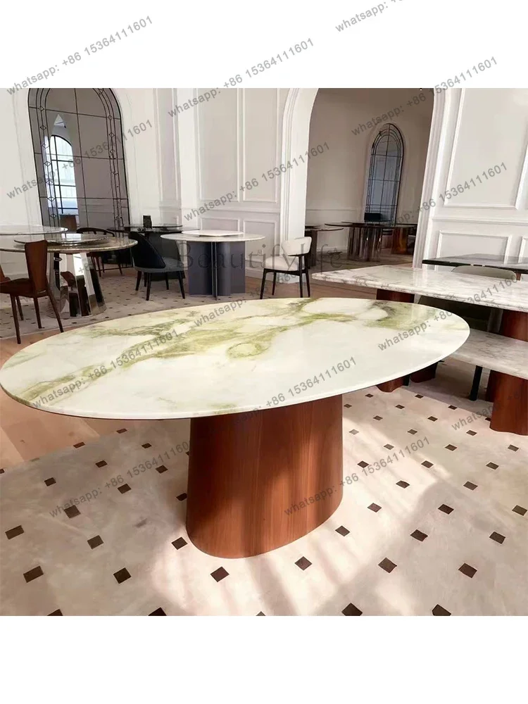 FG43Natural luxury stone dining table French medieval solid wood oval marble Italian household dining table
FG43Natural luxury stone dining table French medieval solid wood oval marble Italian household dining table