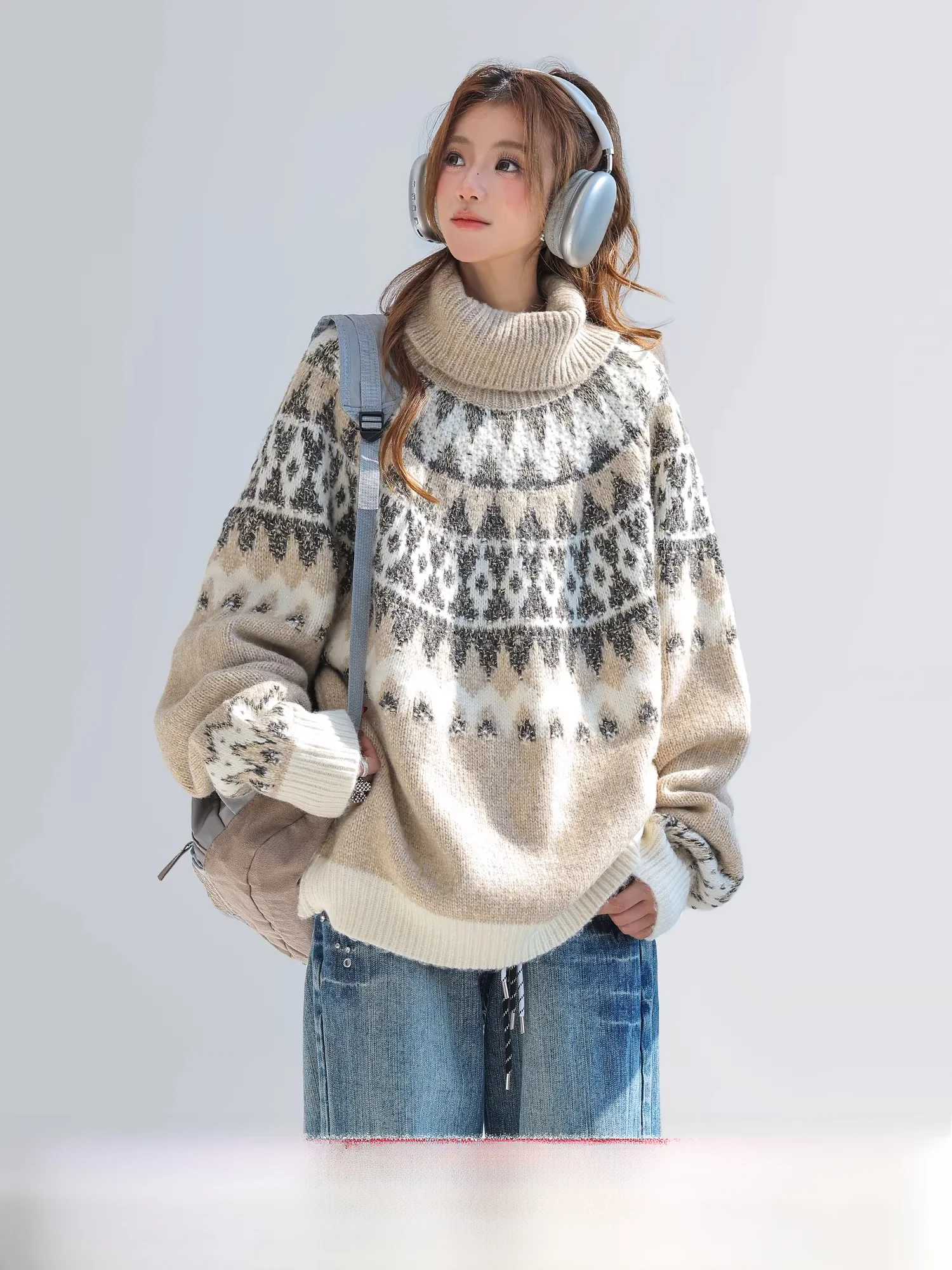 Зимний утепленный свитер с высоким воротником и узором Fair Isle, женский, премиум-класса, повседневный, с длинными рукавами, теплый, из смесовой шерсти
Зимний утепленный свитер с высоким воротником и узором Fair Isle, женский, премиум-класса, повседневный, с длинными рукавами, теплый, из смесовой шерсти