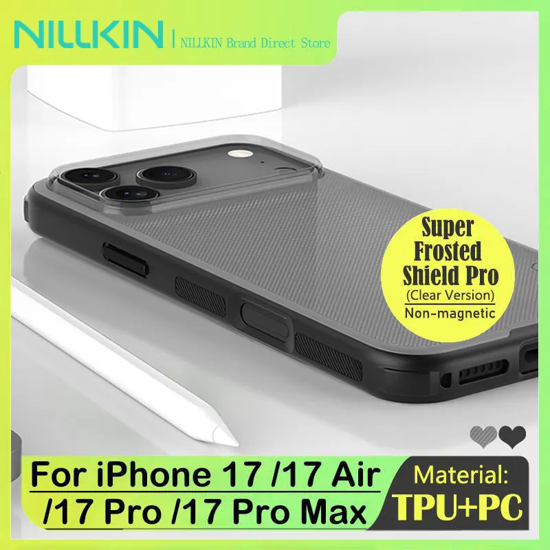 NILLKIN Case For iPhone 17/17 Pro/17 Pro Max/17 Air, Dual TPU+PC Shockproof, Anti-Slip Matte Coating, 4-Corner Bumper Protection
NILLKIN Case For iPhone 17/17 Pro/17 Pro Max/17 Air, Dual TPU+PC Shockproof, Anti-Slip Matte Coating, 4-Corner Bumper Protection