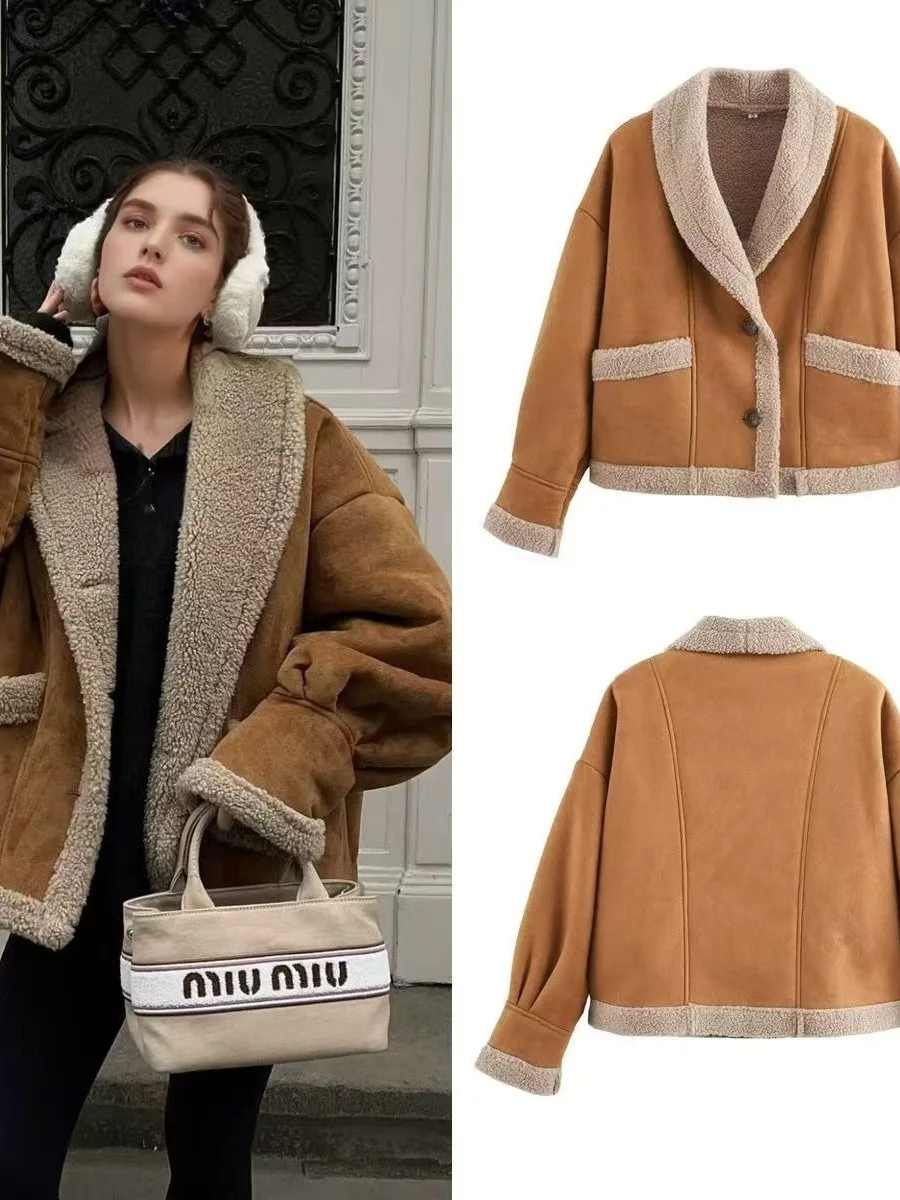 American Nostaic Woolen Coat Women's Wool Blend Outerwear Winter Street Sle Loose Fit Long Sve Single Button Closure
American Nostaic Woolen Coat Women's Wool Blend Outerwear Winter Street Sle Loose Fit Long Sve Single Button Closure