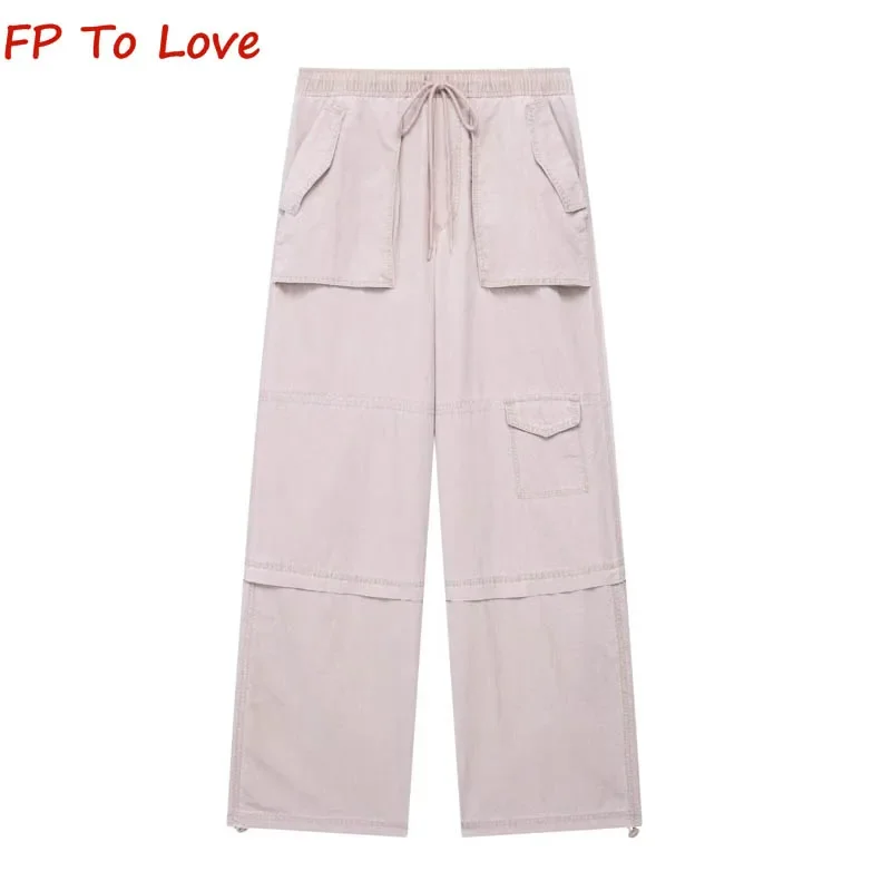 Pink Large Pocket Work Pants High Waist Drawstring Spice Girls Loose Retro Casual Wide Leg Trousers 4341400
Pink Large Pocket Work Pants High Waist Drawstring Spice Girls Loose Retro Casual Wide Leg Trousers 4341400