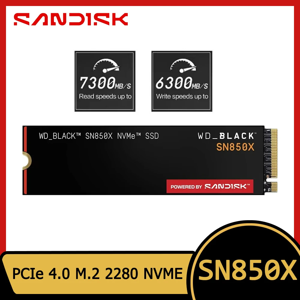 SanDisk WD SN850X NVMe SSD 1TB 2TB Gen4 PCIe M.2 2280 PCIe 4.0X4 Drive Internal Solid State Disk for PS5 Desktop Laptop
SanDisk WD SN850X NVMe SSD 1TB 2TB Gen4 PCIe M.2 2280 PCIe 4.0X4 Drive Internal Solid State Disk for PS5 Desktop Laptop