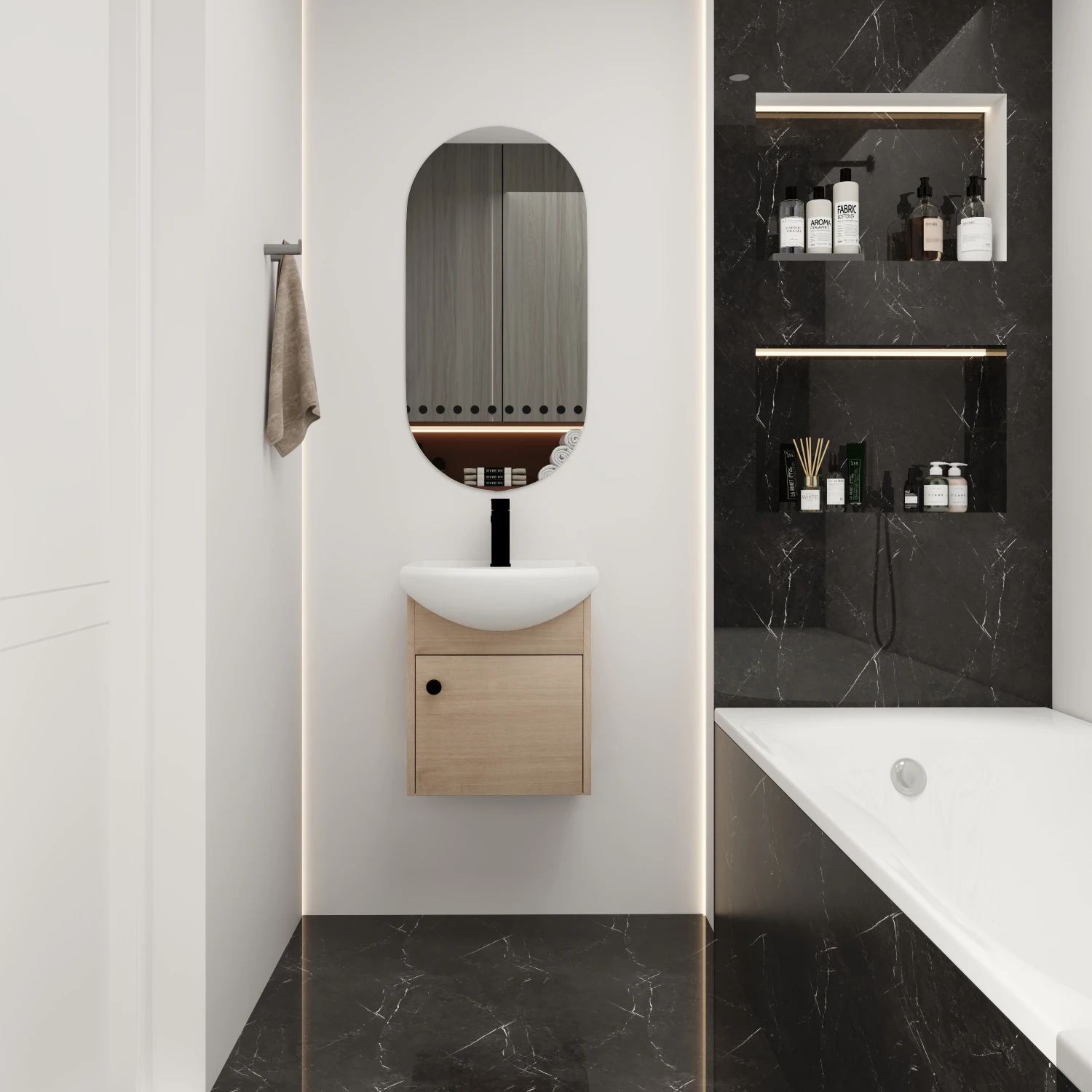 Small Size 18" Bathroom Vanity with Ceramic Sink, Wall Mounting Design - G-BVB02318PLO
Small Size 18" Bathroom Vanity with Ceramic Sink, Wall Mounting Design - G-BVB02318PLO