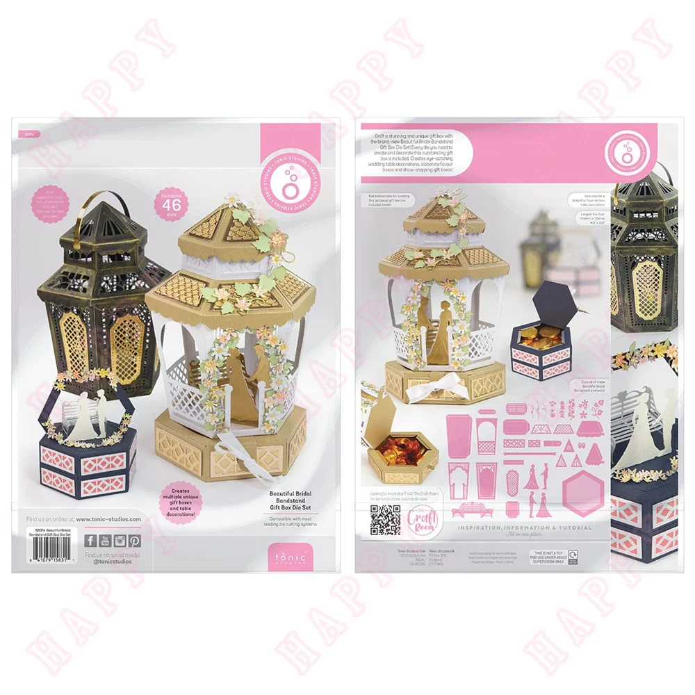2025 New Beautiful Bridal Bandstand Gift Box Metal Cutting Dies Mold Scrapbook Craft Decoration Embossing Template DIY Handmade
2025 New Beautiful Bridal Bandstand Gift Box Metal Cutting Dies Mold Scrapbook Craft Decoration Embossing Template DIY Handmade