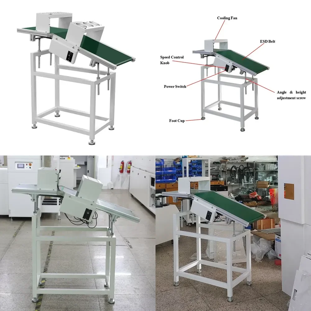 Wave Solder Infeed/Outfeed PCB SD-400 Conveyor Belt Assmbly Line with Cooling Fans
Wave Solder Infeed/Outfeed PCB SD-400 Conveyor Belt Assmbly Line with Cooling Fans