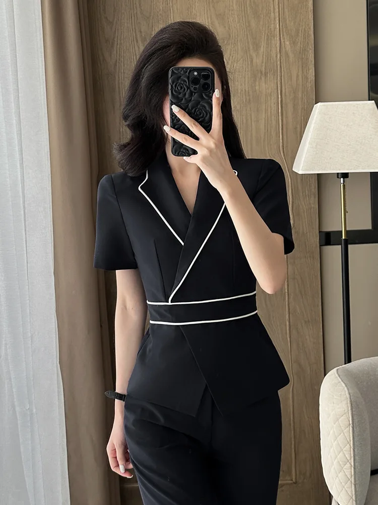 Chinese-style suit for summer, short-sleeved, traditional Chinese fashion, suitable for health clubs and beauty salon staff, wom
Chinese-style suit for summer, short-sleeved, traditional Chinese fashion, suitable for health clubs and beauty salon staff, wom