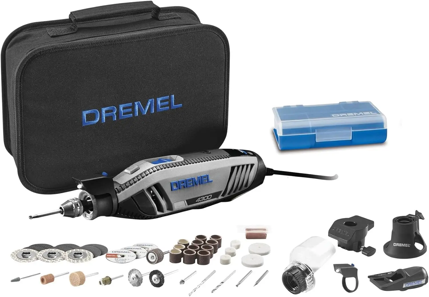 High-Performance Rotary Tool Kit with LED Light - 5 Attachments & 40 Accessories for Grinding, Cutting, Wood Carving
High-Performance Rotary Tool Kit with LED Light - 5 Attachments & 40 Accessories for Grinding, Cutting, Wood Carving