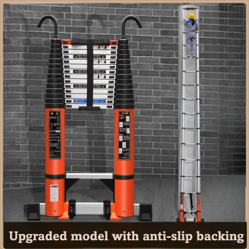Aluminum Telescopic Ladder 5M 6M 8M Portable Straight Design with Hook Wheel for Engineering and Household Use 
Aluminum Telescopic Ladder 5M 6M 8M Portable Straight Design with Hook Wheel for Engineering and Household Use
