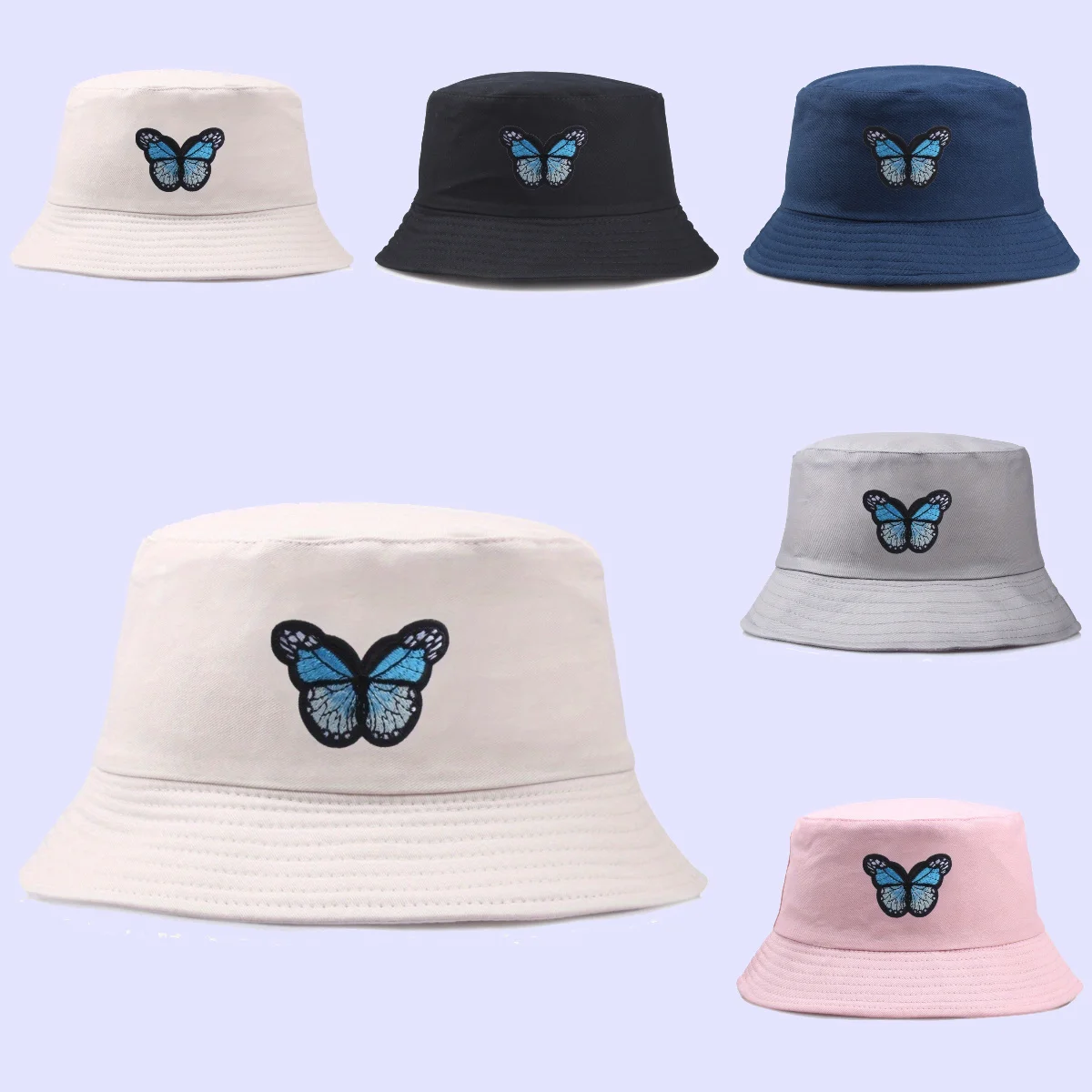 Butterfly Solid Colour Bucket Hat Simple and Fashionable Sun Hat Outdoor Sports Travel Fisherman's Hat for Men and Women
Butterfly Solid Colour Bucket Hat Simple and Fashionable Sun Hat Outdoor Sports Travel Fisherman's Hat for Men and Women