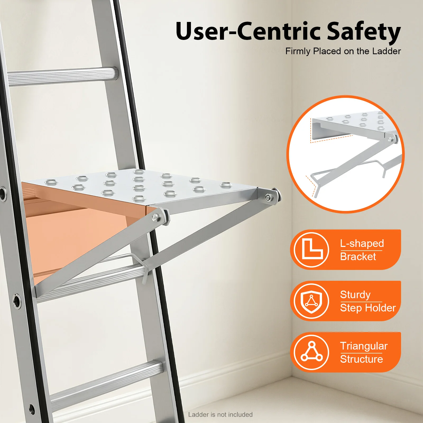 Ladder Work Platform Accessory, Heavy Duty 150kg Load Capacity, Anti-Slip Painter's Shelf for Multi-Purpose & Articulated Ladders, Iron Foldable Standing Platform for Wiring, Painting, Maintenance
Ladder Work Platform Accessory, Heavy Duty 150kg Load Capacity, Anti-Slip Painter's Shelf for Multi-Purpose & Articulated Ladders, Iron Foldable Standing Platform for Wiring, Painting, Maintenance