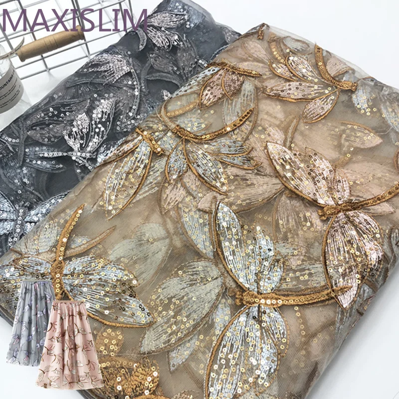 Fashion Butterfly Dragonfly Lace Embroidered Sequins Fabrics Dress Skirt DIY Sewing Accessories 1Yard For Women Wide:125CM
Fashion Butterfly Dragonfly Lace Embroidered Sequins Fabrics Dress Skirt DIY Sewing Accessories 1Yard For Women Wide:125CM