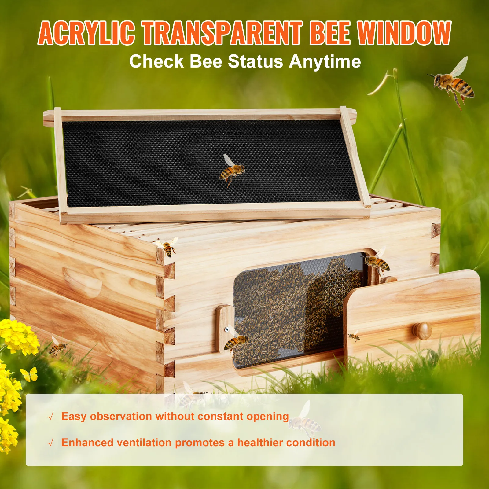 Комплект для глубокого улья Bee Hive Langstroth, 10-рамные акриловые пчелиные окна
Комплект для глубокого улья Bee Hive Langstroth, 10-рамные акриловые пчелиные окна