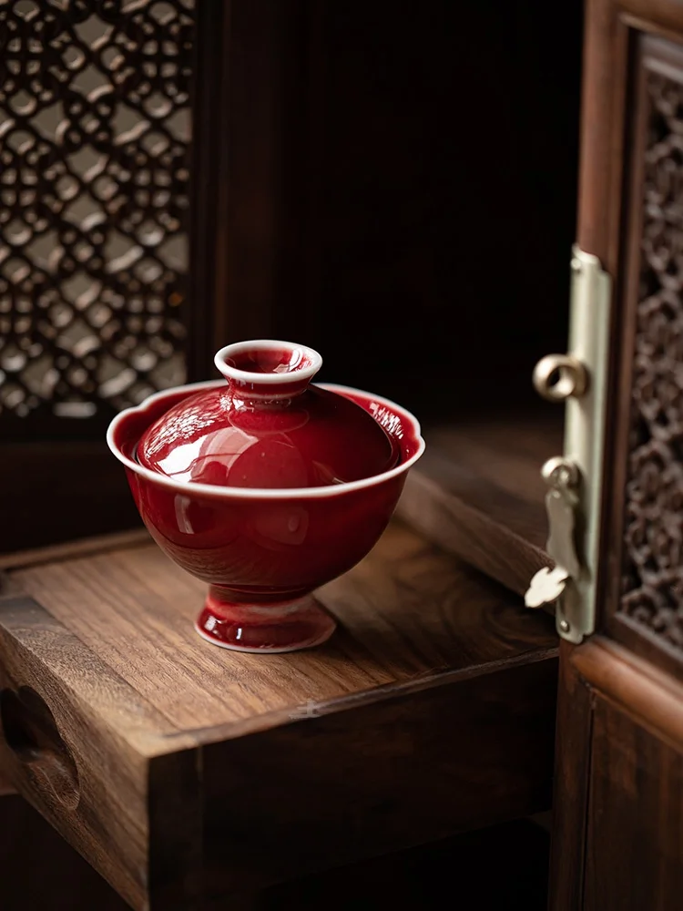 Guanyintang Forbidden City Red Kiln Change Ceramic High Foot Tea Bowl Chinese Style Home Use Tea Set Handheld Bowl
Guanyintang Forbidden City Red Kiln Change Ceramic High Foot Tea Bowl Chinese Style Home Use Tea Set Handheld Bowl