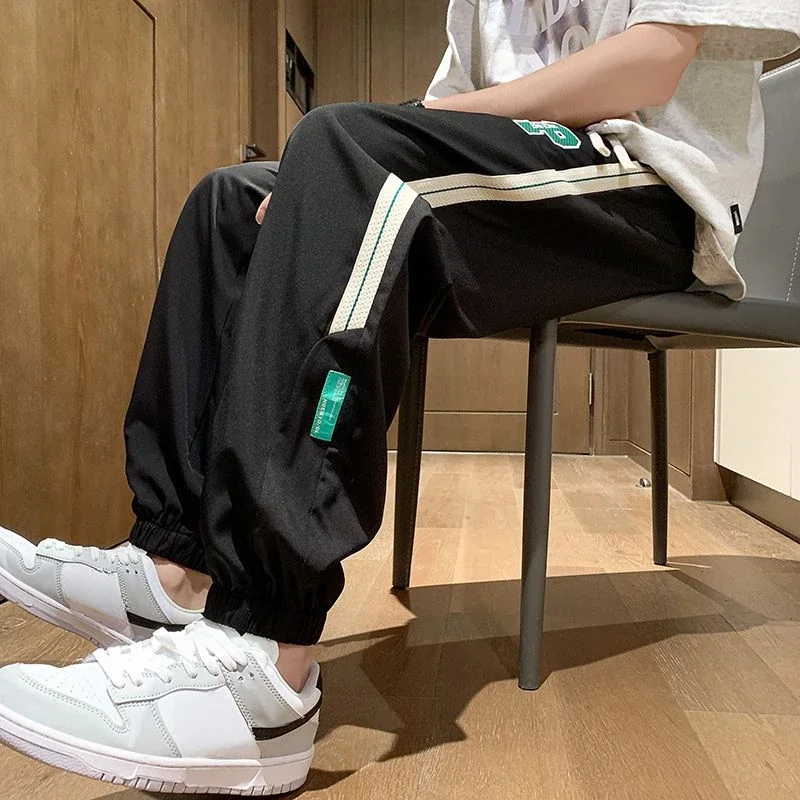 Striped Summer Straight Trousers Men's Sweatpants Thin Tracksuit Bottoms Adult Sweat-shirt Big Size Y2k Baggy Male Sports Pants
Striped Summer Straight Trousers Men's Sweatpants Thin Tracksuit Bottoms Adult Sweat-shirt Big Size Y2k Baggy Male Sports Pants