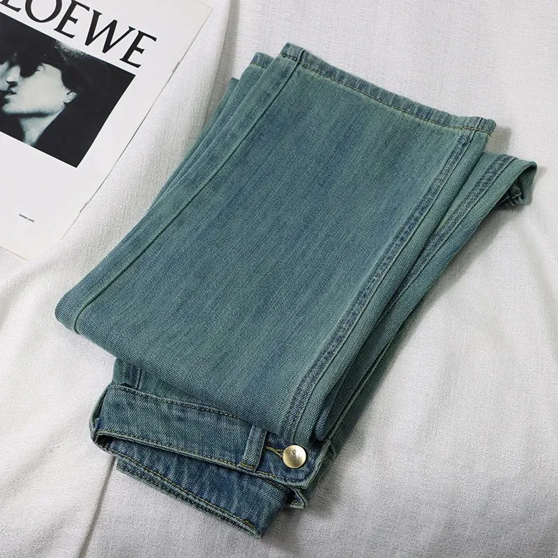 Soft Summer Straight-Leg Jeans for Women Elegant High Waist Loose Floor-Length Pants Trendy Solid Color Commute Denim Trousers
Soft Summer Straight-Leg Jeans for Women Elegant High Waist Loose Floor-Length Pants Trendy Solid Color Commute Denim Trousers