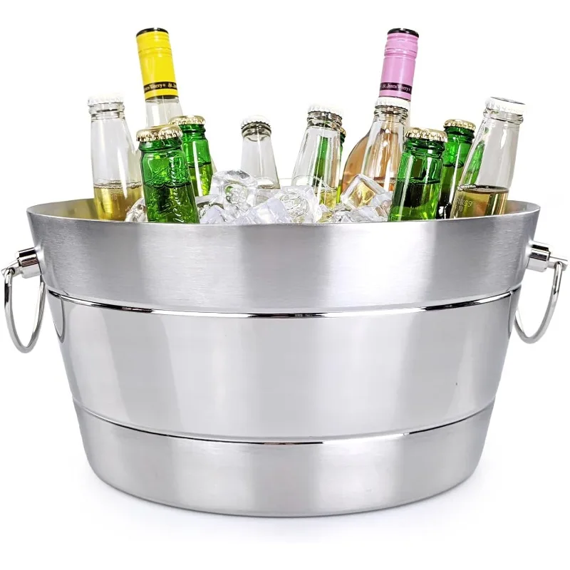 Stainless Steel Ice Bucket for Parties, Double Wall Insulated Anchored Brushed Drink Tub & Wine Bucket with Double
Stainless Steel Ice Bucket for Parties, Double Wall Insulated Anchored Brushed Drink Tub & Wine Bucket with Double