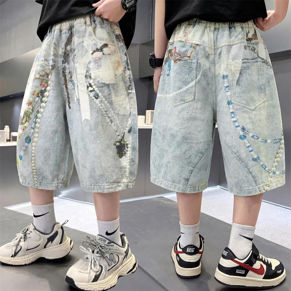 New Stylish Children Hip Hop 3D Print Denim Shorts For Boys Girls Capris Pants Kids Teenager Street Mid Calf Cropped Jeans 5-14Y
New Stylish Children Hip Hop 3D Print Denim Shorts For Boys Girls Capris Pants Kids Teenager Street Mid Calf Cropped Jeans 5-14Y