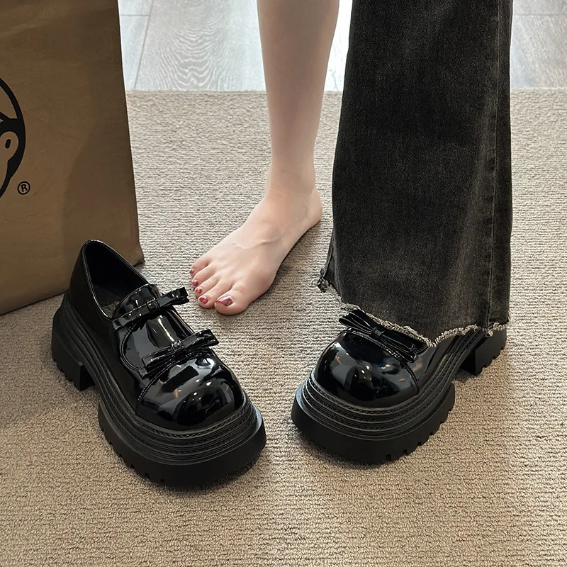 Thick Soled Black British Style Leather Shoes For Women New Spring And Autumn MaryJane Single Shoes Big Toe Loafer Women's Shoes
Thick Soled Black British Style Leather Shoes For Women New Spring And Autumn MaryJane Single Shoes Big Toe Loafer Women's Shoes