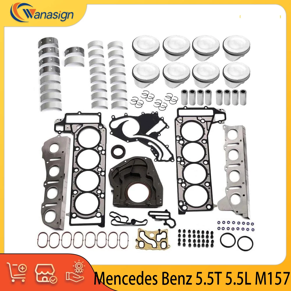 Engine Part Rebuild Kit Full Gasket Piston Ring Bearings Set Fit 5.5 T L V8 GAS M157 For Mercedes-Benz E63 G63 S63 AMG 5.5L 5.5L
Engine Part Rebuild Kit Full Gasket Piston Ring Bearings Set Fit 5.5 T L V8 GAS M157 For Mercedes-Benz E63 G63 S63 AMG 5.5L 5.5L