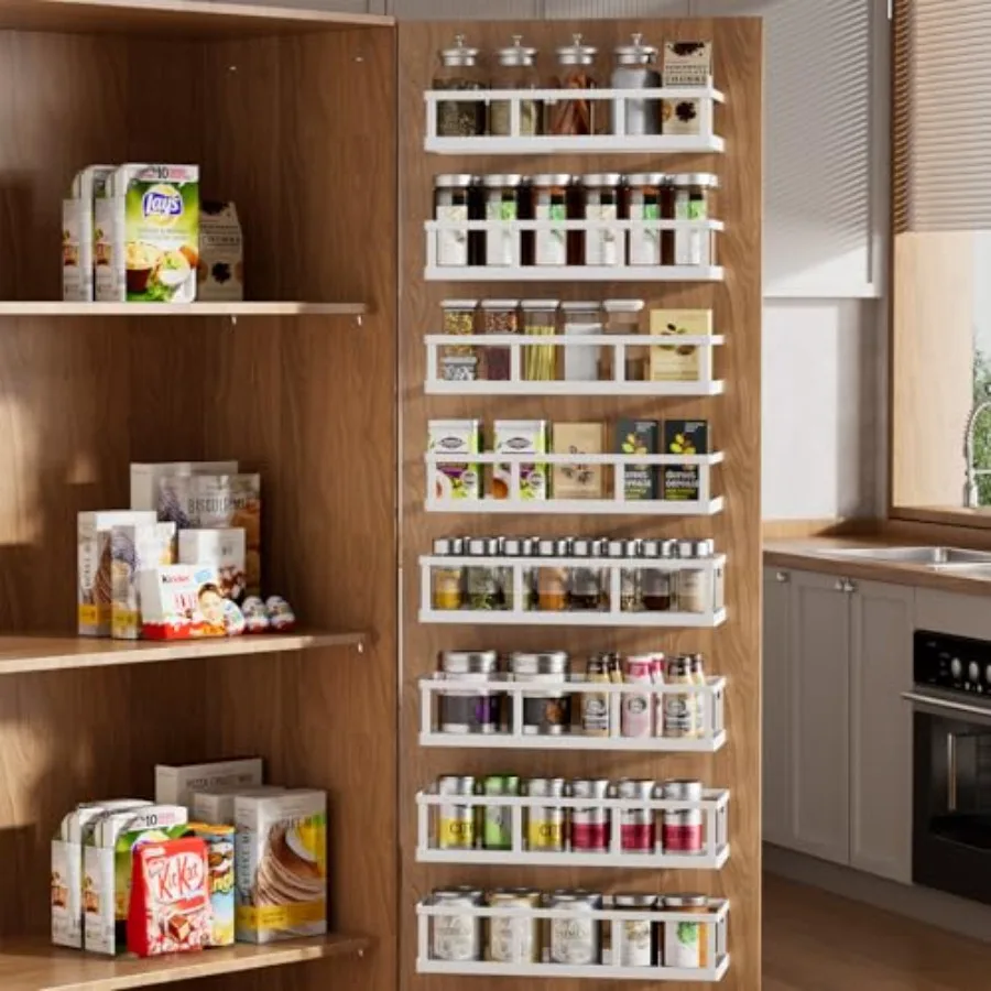 Over The Door Pantry Organizer, Spice Rack Wall Mounted and Hanging Storage Baskets Organizer Wall Mount, Large Capacity Metal
Over The Door Pantry Organizer, Spice Rack Wall Mounted and Hanging Storage Baskets Organizer Wall Mount, Large Capacity Metal