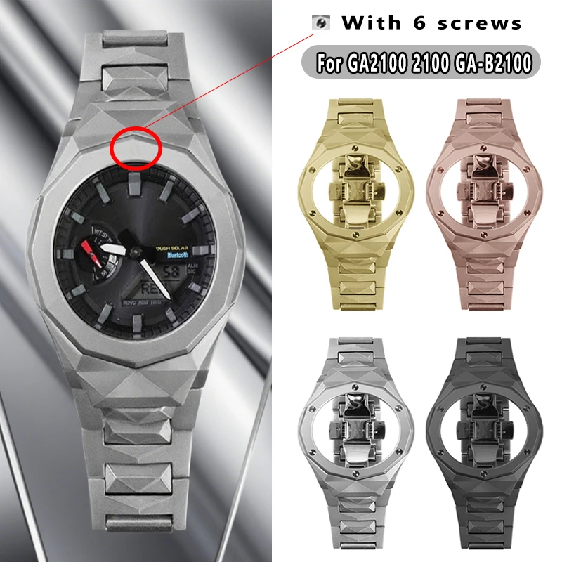 For Casio Farmhouse Oak GA2100 GA-B2100 GA-2110 Modified Octagonal Metal Case Stainless Steel Bracelet Accessories Men Watch Set 
For Casio Farmhouse Oak GA2100 GA-B2100 GA-2110 Modified Octagonal Metal Case Stainless Steel Bracelet Accessories Men Watch Set