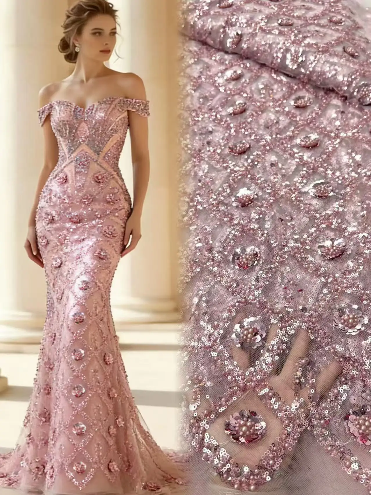 Элитная африканская ткань из французского тюля с бисером, пайетками и жемчугом, высококачественный нигерийский дизайн 2026 года для пошива праздничных платьев
Элитная африканская ткань из французского тюля с бисером, пайетками и жемчугом, высококачественный нигерийский дизайн 2026 года для пошива праздничных платьев