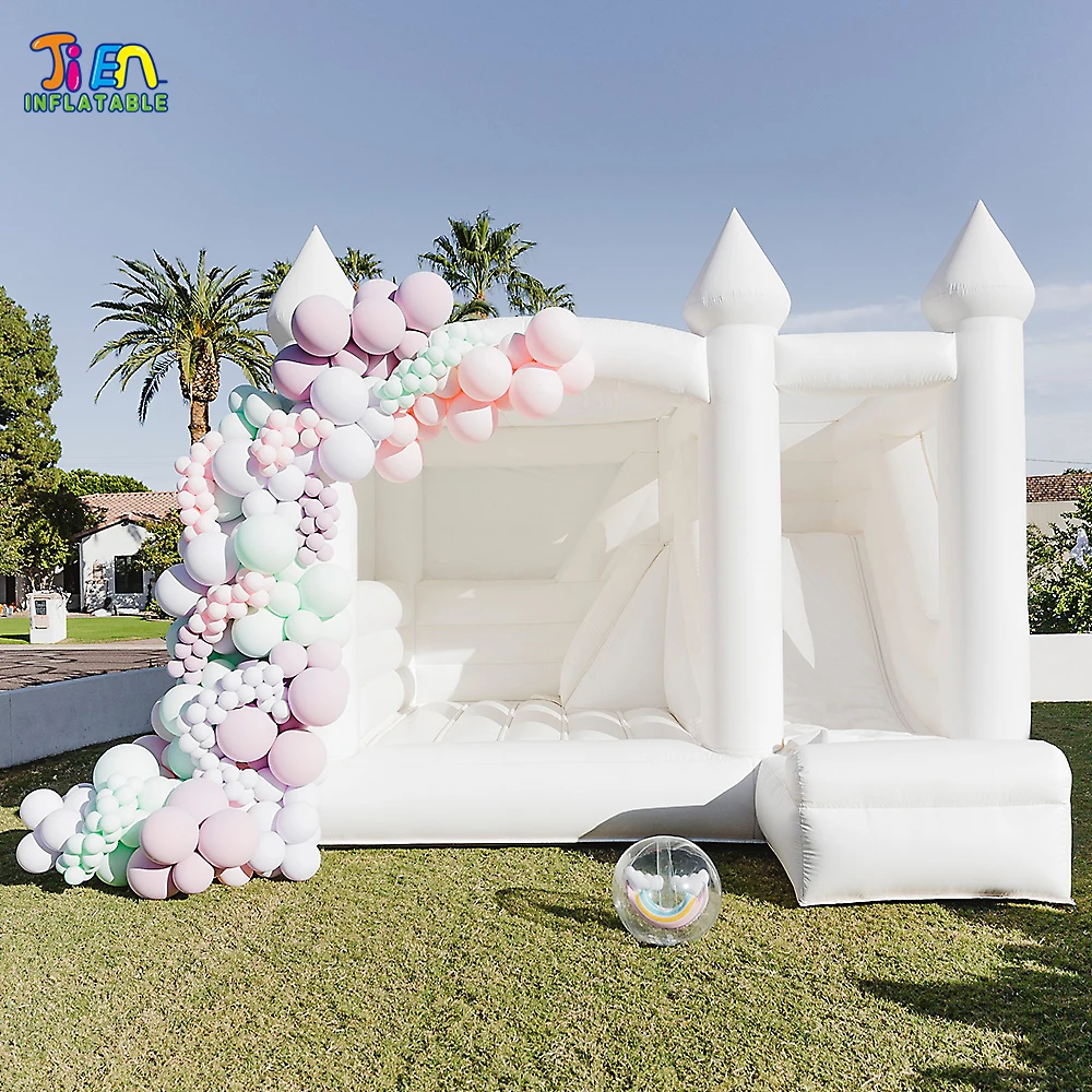 5x4m inflatable bouncy castle, jumper house with slide, white wedding bouncy castle
5x4m inflatable bouncy castle, jumper house with slide, white wedding bouncy castle