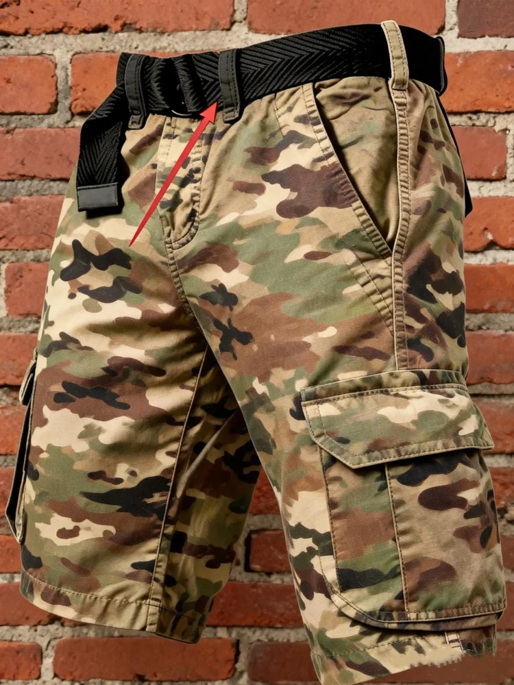 Mens Military Camouflage Cargo Shorts Summer Loose Fit Multi Pockets Outdoor Workwear Shorts with Belt
Mens Military Camouflage Cargo Shorts Summer Loose Fit Multi Pockets Outdoor Workwear Shorts with Belt