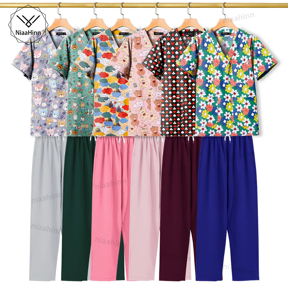 Unisex High Quality Clinical Uniform Woman Printed Scrub Sets Beauty Salon Work Clothes Pediatric Nurse Medical Nursing Workwear
Unisex High Quality Clinical Uniform Woman Printed Scrub Sets Beauty Salon Work Clothes Pediatric Nurse Medical Nursing Workwear