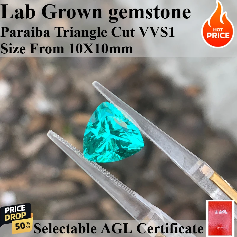 Triangle Cut Paraiba Lab Grown Gemstone for DIY Advanced Jewelry Making Inlay Ring Necklace Bracelet Selectable AGL Certificate
Triangle Cut Paraiba Lab Grown Gemstone for DIY Advanced Jewelry Making Inlay Ring Necklace Bracelet Selectable AGL Certificate