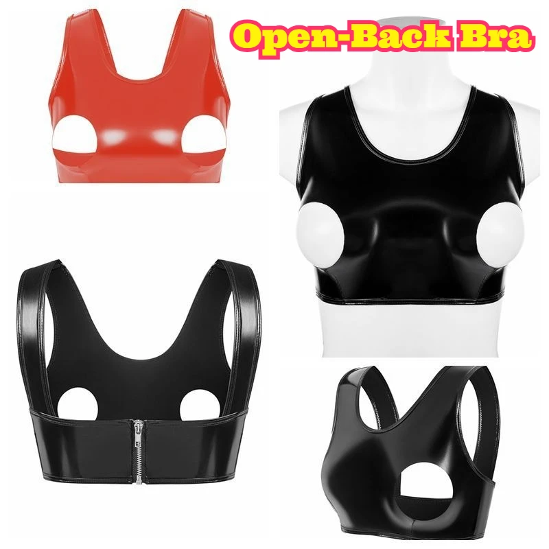 Women Sexy Hollow Out Bra Zipper Patent Leather Round Neck Tank Top Plus Size Open Bust Elastic Mirror Surface Sporty Stretch
Women Sexy Hollow Out Bra Zipper Patent Leather Round Neck Tank Top Plus Size Open Bust Elastic Mirror Surface Sporty Stretch