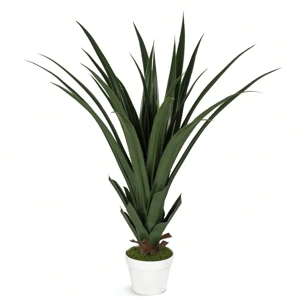 Inch Artificial Agave Plant, Realistic Faux Spiked Agave Tree With Lifelike Leaves And Moss In White Pot, Indoor Outdoor Floor
Inch Artificial Agave Plant, Realistic Faux Spiked Agave Tree With Lifelike Leaves And Moss In White Pot, Indoor Outdoor Floor