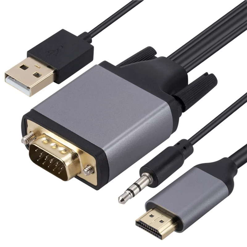 Highly Recommended-VGA To 1080P Adapter Cable 1.8M 10Gbps HD Screen Data Cord With Audio And Power Cables
Highly Recommended-VGA To 1080P Adapter Cable 1.8M 10Gbps HD Screen Data Cord With Audio And Power Cables