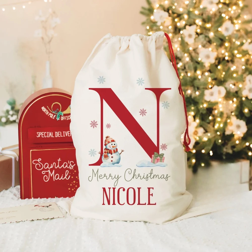 30x40cm Personalized Santa Sack with Initial & Name Custom Merry Christmas Bag Kids Holiday Gift Bag for Christmas Eve Presents
30x40cm Personalized Santa Sack with Initial & Name Custom Merry Christmas Bag Kids Holiday Gift Bag for Christmas Eve Presents