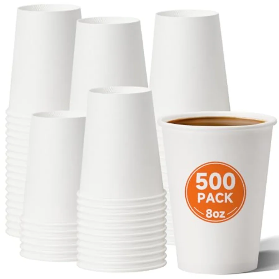 0 Coffee Cups 8 oz Disposable Paper Cups, Hot Beverage Drinking Cup for Parties, Travel, and Events
0 Coffee Cups 8 oz Disposable Paper Cups, Hot Beverage Drinking Cup for Parties, Travel, and Events