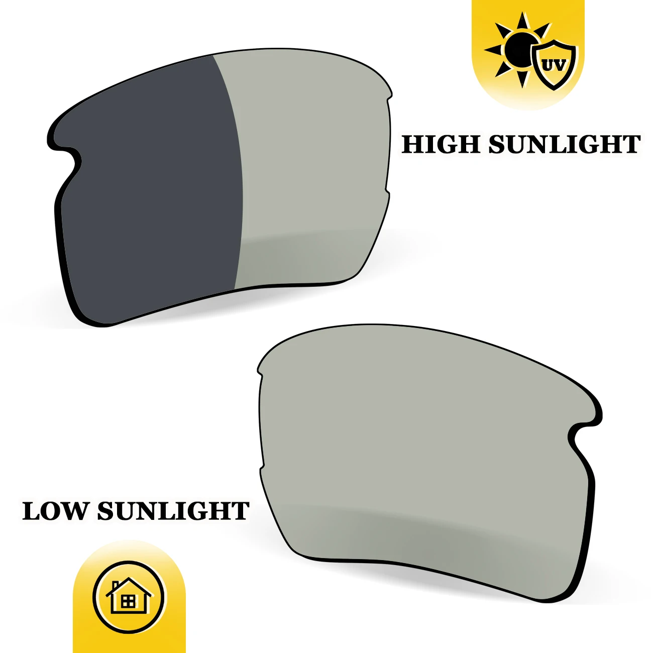 Auto Photochromic Premium Replacement Lenses for Oakley Flak 2.0 XL OO9188 59mm Sunglasses – Resistant Material
Auto Photochromic Premium Replacement Lenses for Oakley Flak 2.0 XL OO9188 59mm Sunglasses – Resistant Material