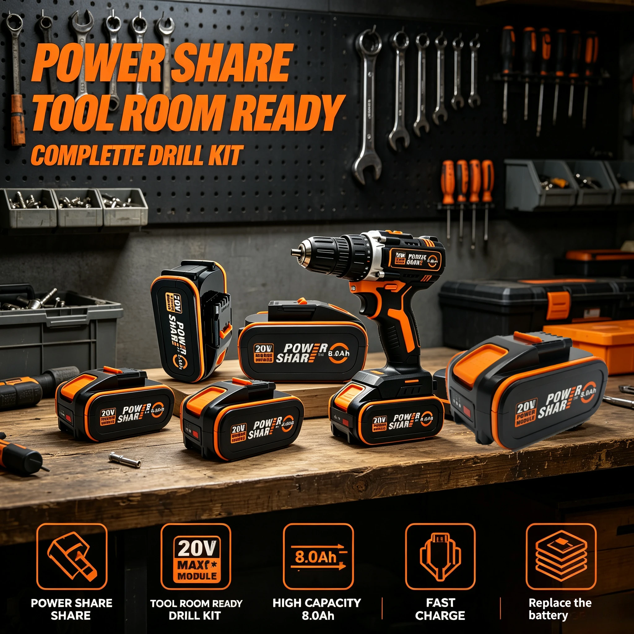 Dedicated WORX 20V Power Battery 4.0/6.0/8.0Ah Built-in LED It can work normally in both high and low temperature environments
Dedicated WORX 20V Power Battery 4.0/6.0/8.0Ah Built-in LED It can work normally in both high and low temperature environments