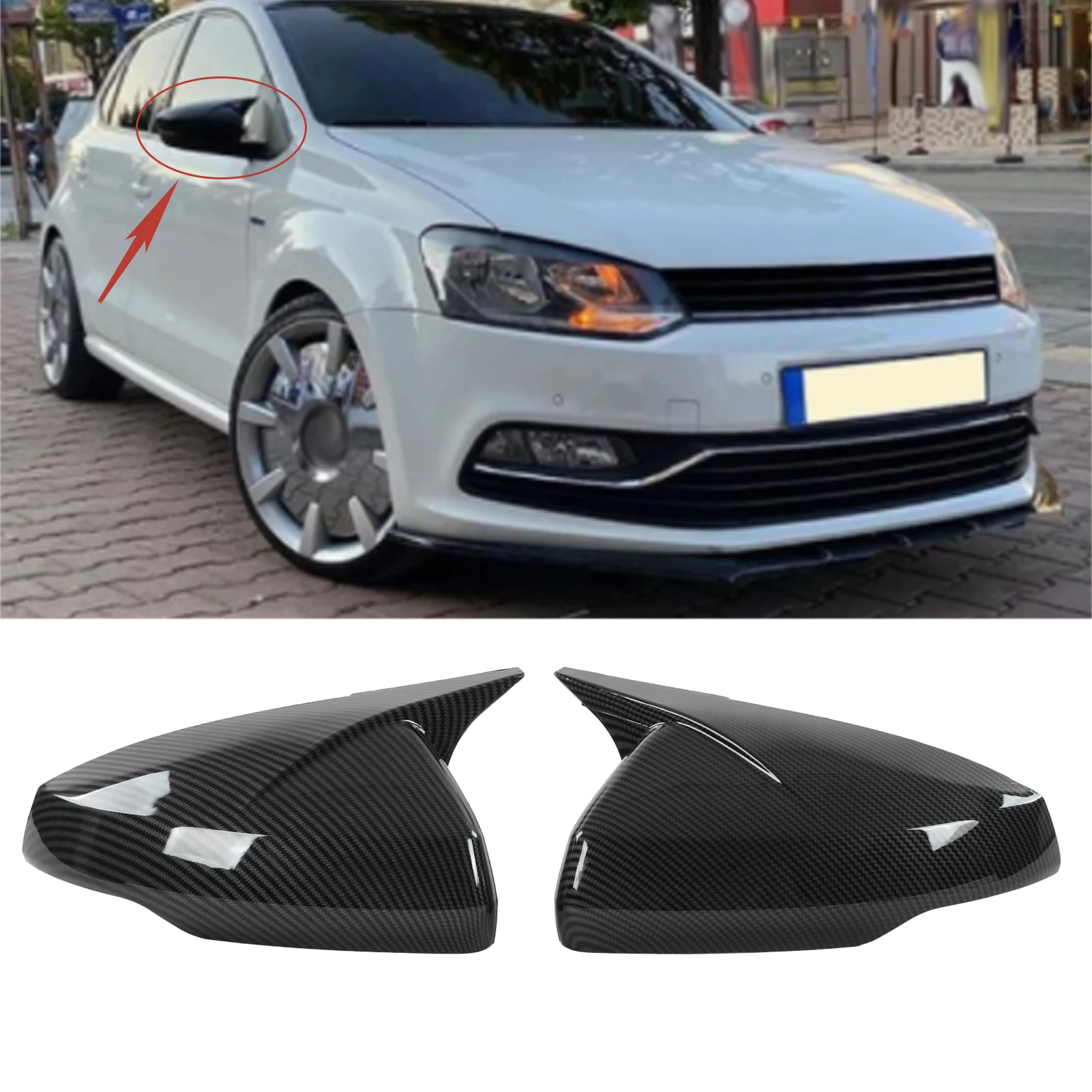 1 Pair Mirror Cover Weatherproof Mirror Cap Carbon Fiber ABS Mirror Shell For VW Polo MK6 2018+ Snap-On Accessories
1 Pair Mirror Cover Weatherproof Mirror Cap Carbon Fiber ABS Mirror Shell For VW Polo MK6 2018+ Snap-On Accessories