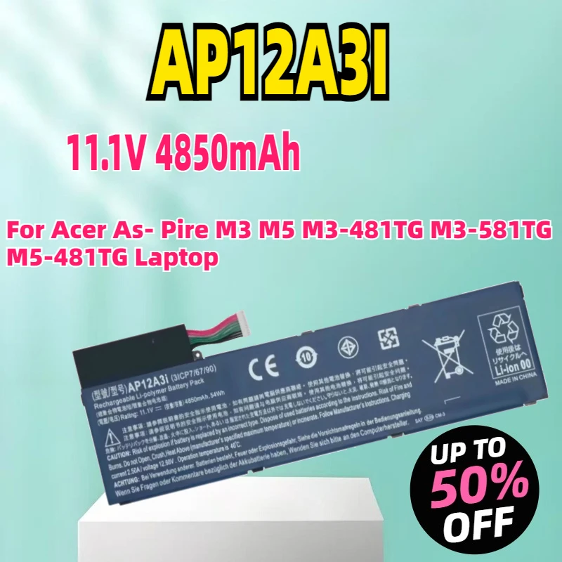 New AP12A3I 11.1V 4850mAh Laptop Battery Factory Price For Acer As- Pire M3 M5 M3-481TG M3-581TG M5-481TG Laptop
New AP12A3I 11.1V 4850mAh Laptop Battery Factory Price For Acer As- Pire M3 M5 M3-481TG M3-581TG M5-481TG Laptop