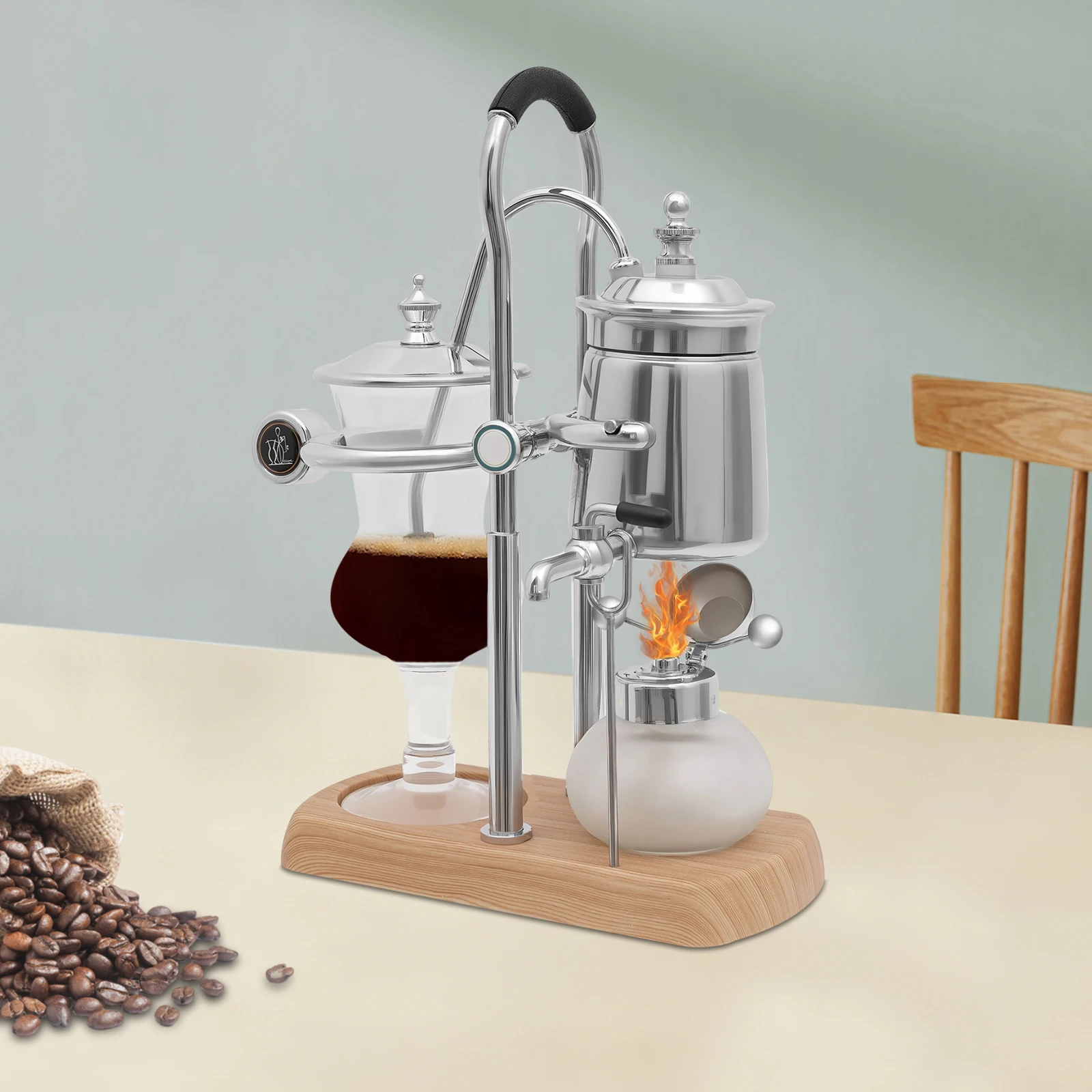 Siphon Coffee Maker Gorgeous Retro Portable Coffee Machine with Rotating 180° Faucet, for Both Commercial and Domestic Use
Siphon Coffee Maker Gorgeous Retro Portable Coffee Machine with Rotating 180° Faucet, for Both Commercial and Domestic Use