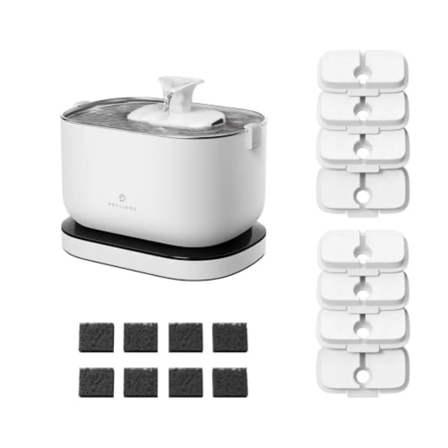 Bundle of Cat Water Fountain + 8 Packs Genuine Replacement Filters 4 Months Set, Cordless Pet Water Fountain Battery Operated,
Bundle of Cat Water Fountain + 8 Packs Genuine Replacement Filters 4 Months Set, Cordless Pet Water Fountain Battery Operated,