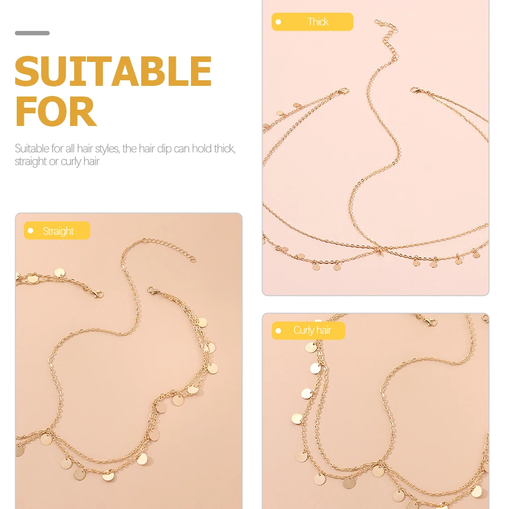 2 Pcs Hair Chain Band Sequins Pendant Women Headdress Temperament Delicate Ethnic Style Alloy Bohemian Jewelry
2 Pcs Hair Chain Band Sequins Pendant Women Headdress Temperament Delicate Ethnic Style Alloy Bohemian Jewelry