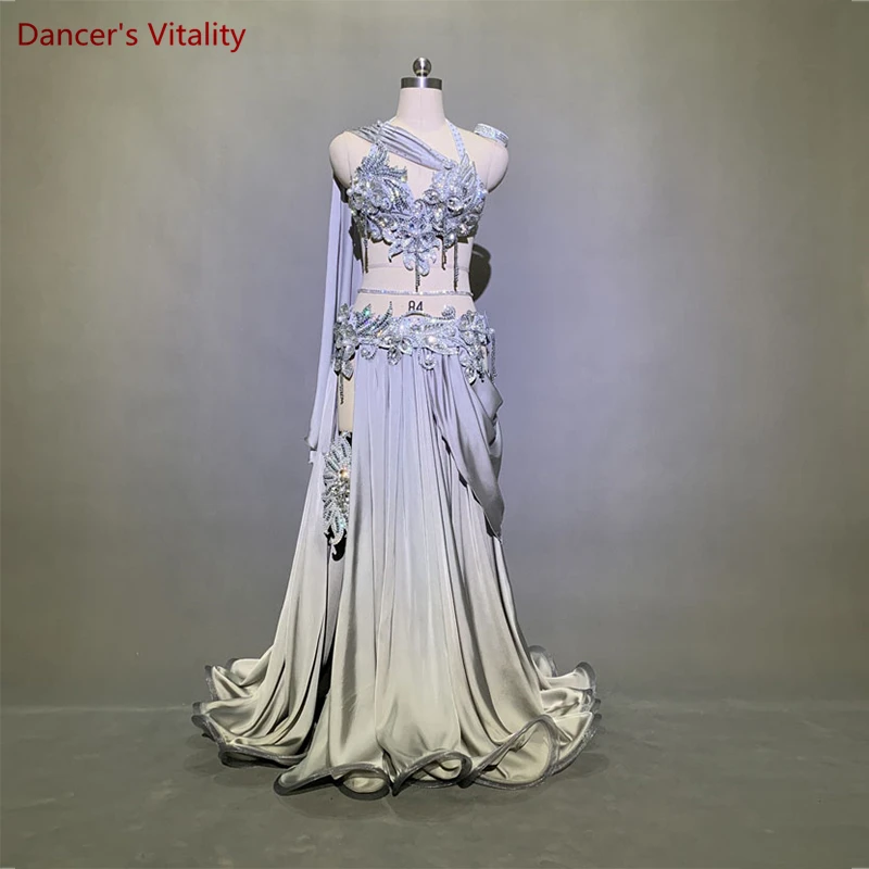 Belly Dance Perforamnce Costume for Women Hand Made AB Stones Bra+long Skirt 2pcs Bellydance Wear Customzied Oriental Outfit
Belly Dance Perforamnce Costume for Women Hand Made AB Stones Bra+long Skirt 2pcs Bellydance Wear Customzied Oriental Outfit