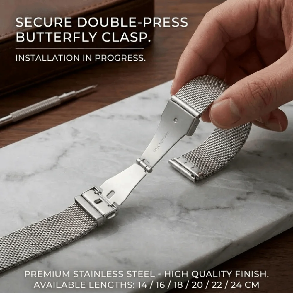Stainless Steel Watch Band Buckle Brushed Silver SS Press Clasp Quick Release Folding Stainless Steel Buckle Replacement Part
Stainless Steel Watch Band Buckle Brushed Silver SS Press Clasp Quick Release Folding Stainless Steel Buckle Replacement Part