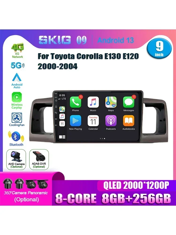 For Toyota Corolla E130 E120 2000-2004 Car Radio Multimedia Carplay 2 Din Stereo Android 13 GPS Touch Screen Central Console
For Toyota Corolla E130 E120 2000-2004 Car Radio Multimedia Carplay 2 Din Stereo Android 13 GPS Touch Screen Central Console
